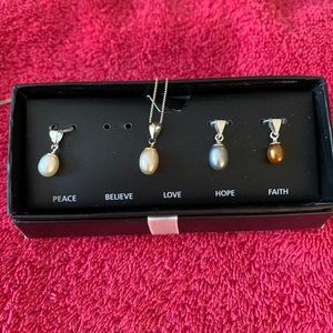Sterling Silver Necklace with Interchangeable Pearls